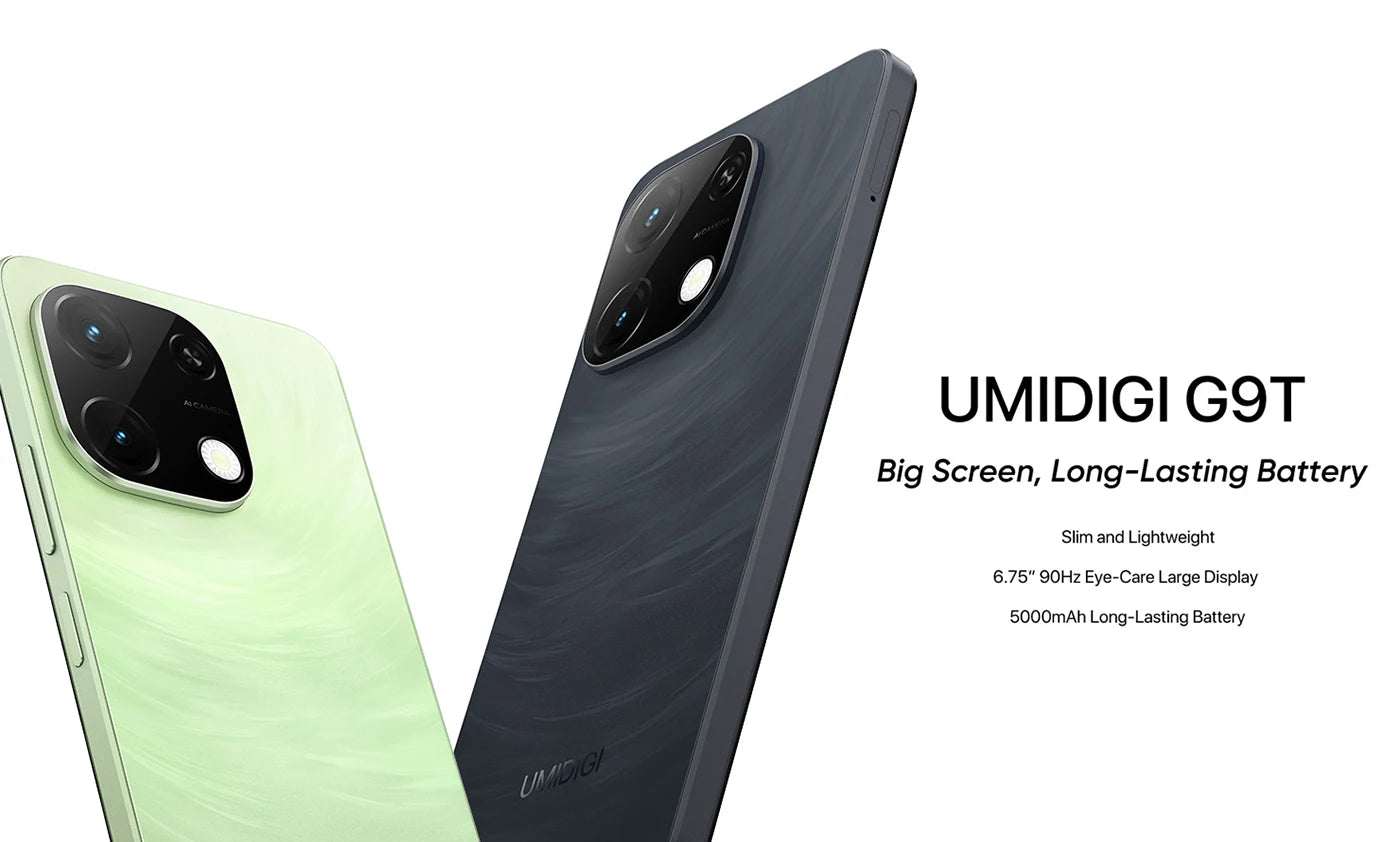 UMIDIGI G9T Android 14 Smartphone UNISOC T606  8-Core 256GB 6.75” Water Drop HD+ Display 13MP Camera 5000mAh Battery Cellphone