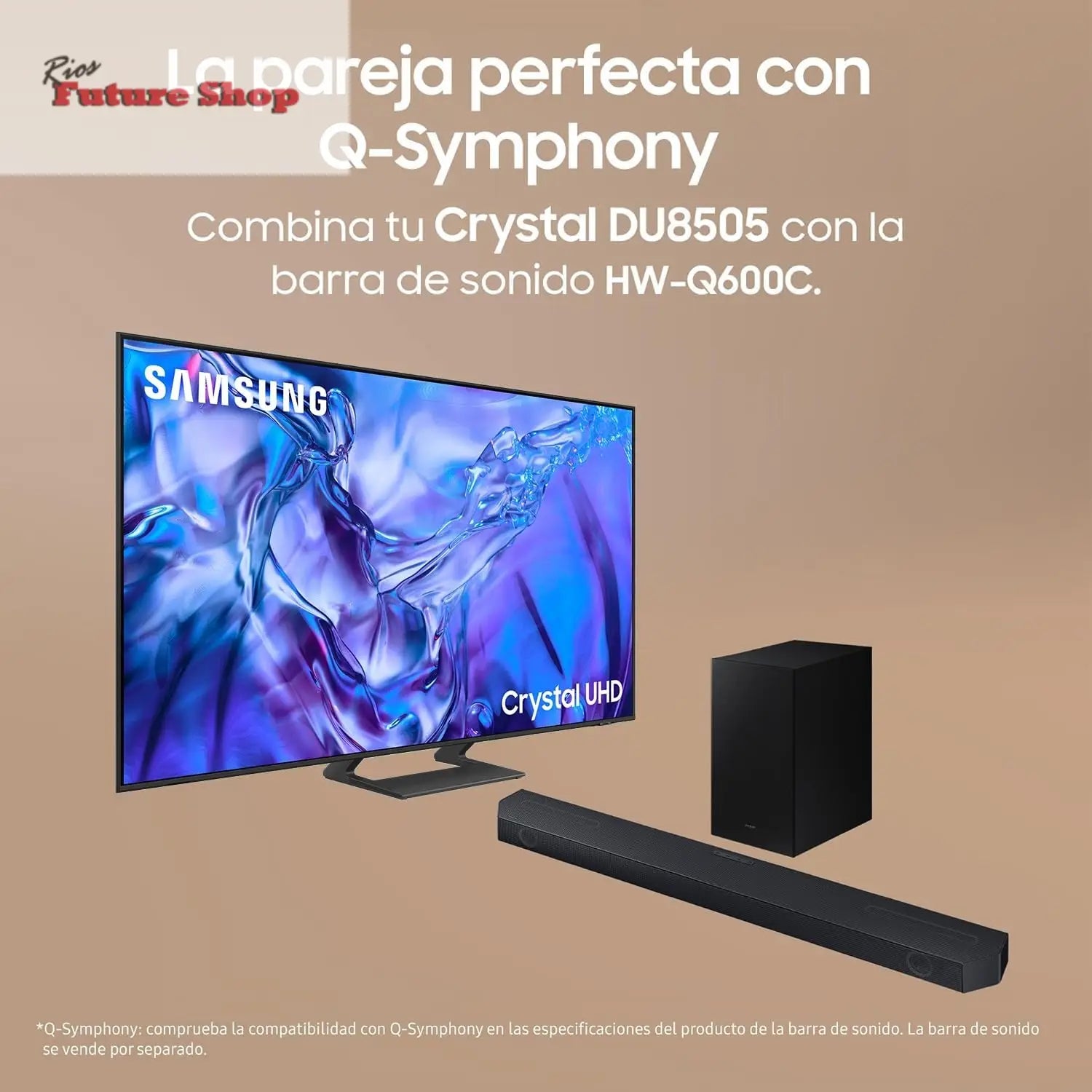 Samsung TV Crystal UHD 4K 2024 75DU8505 Smart TV de 75" com cores incríveis, melhor Smart TV, peana com altura ajustável e Q-Symphony - Rios Future Shop
