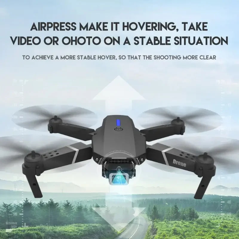 Professional Drone E88 4K Wide-Angle HD 1080P Camera WiFi FPV Height Hold Foldable RC Drone Quadrotor Helicopter Children's Toys