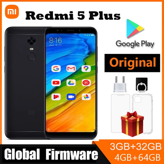 Global version Xiaomi Redmi 5 plus smartphone 4000mah battery 5.99 inch Qualcomm Snapdragon 625 used phone