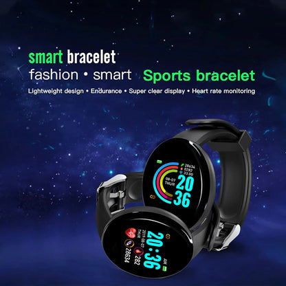 D18 Smart Watch for IOS Android Men Women Bluetooth Fitness Tracker Sports Bracelet Heart Rate Blood Pressure Kids Smartwatch