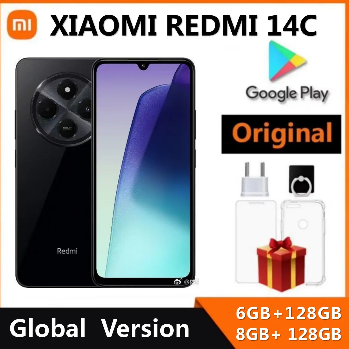 Global Version Xiaomi Redmi 14C Smartphone MediaTek Helio G81-Ultra 50MP AI camera 6.88" 120Hz Display HyperOS 5160mAh cellphone