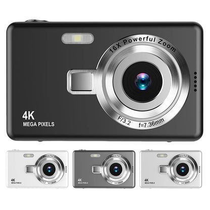 4K HD 1080P Digital Camera 96MP Portable Vlogging Camera 16X Zoom Camcorder Camera 2.4 Inch IPS Screen for Kids Adults Beginners