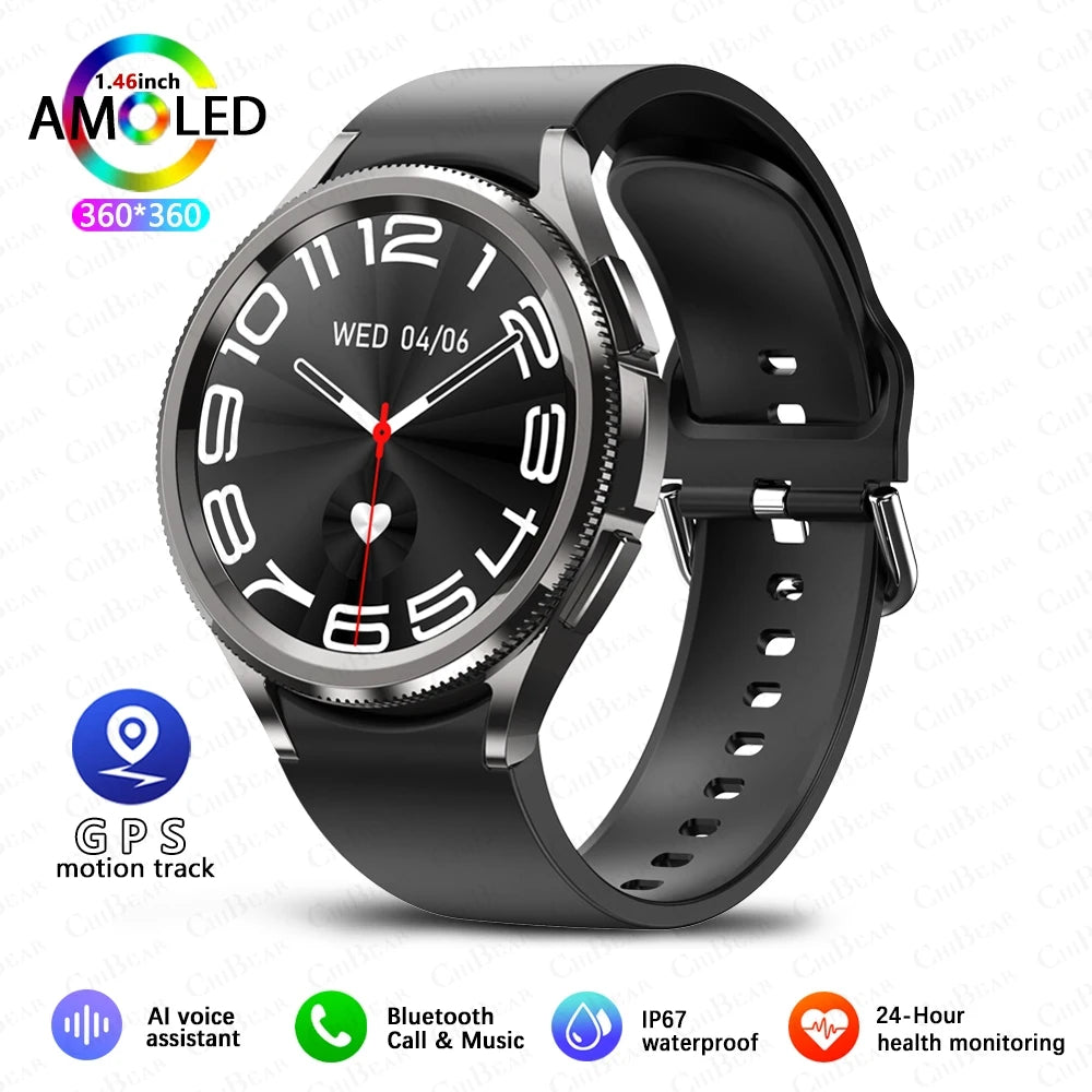 For Samsung Galaxy Watch6 Classic New Smart Watch Men's Sports Fitness Health Detection Waterproof Bluetooth Call Smartwatches