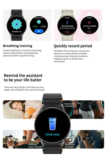 2025 New For Samsung Galaxy Watch 7 mini Smart Watch Men Women HD AMOLED Voice Call NFC GPS Tracker Sports Watches Custom Dial