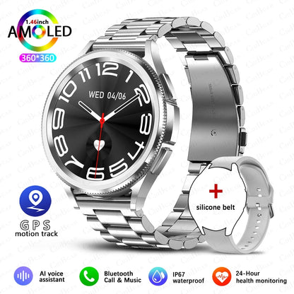 For Samsung Galaxy Watch6 Classic New Smart Watch Men's Sports Fitness Health Detection Waterproof Bluetooth Call Smartwatches