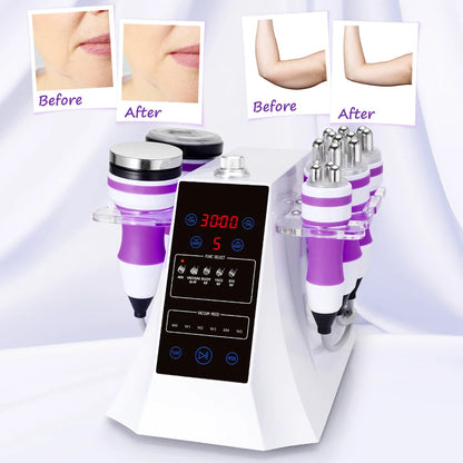 RF 5 In 1 Ultrasonic 40K Cavitation Vacuum Fat Loss Body Shaping Machine Remove Wrinkle Beauty Device Home Use Anti Cellulite