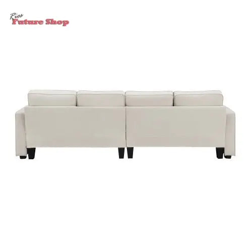 Seater Modern Linen Fabric Sofa With Armrest Pockets And 4 Pillows,Minimalist Style Couch For Living Room, Apartment, Office,3 Colors - Rios Future Shop