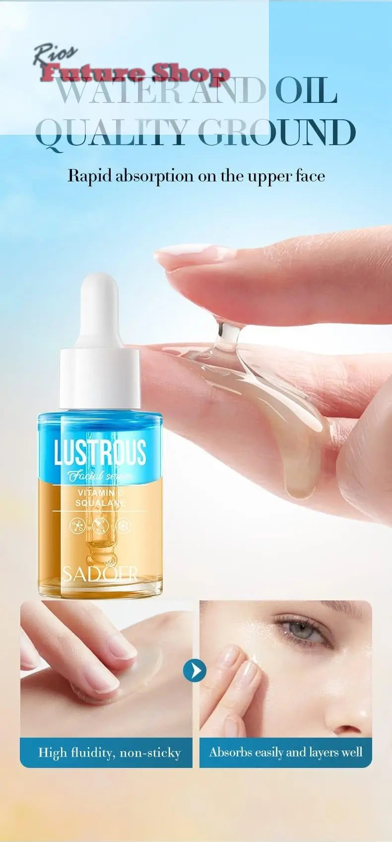 Sérum Facial Vitamina C + Escualano 30ml SADOER – Luminosidad, Hidratación Profunda y Antioxidantes en un Solo Paso - Rios Future Shop