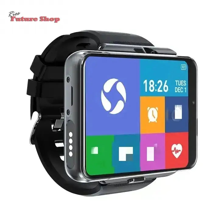 Smart Watch Phone 4G LTE Android 9 4+64GB Smartwatch 2.88" Screen Men Watch 2300mAh Dual Camera Face Unlock GPS WIFI - Rios Future Shop