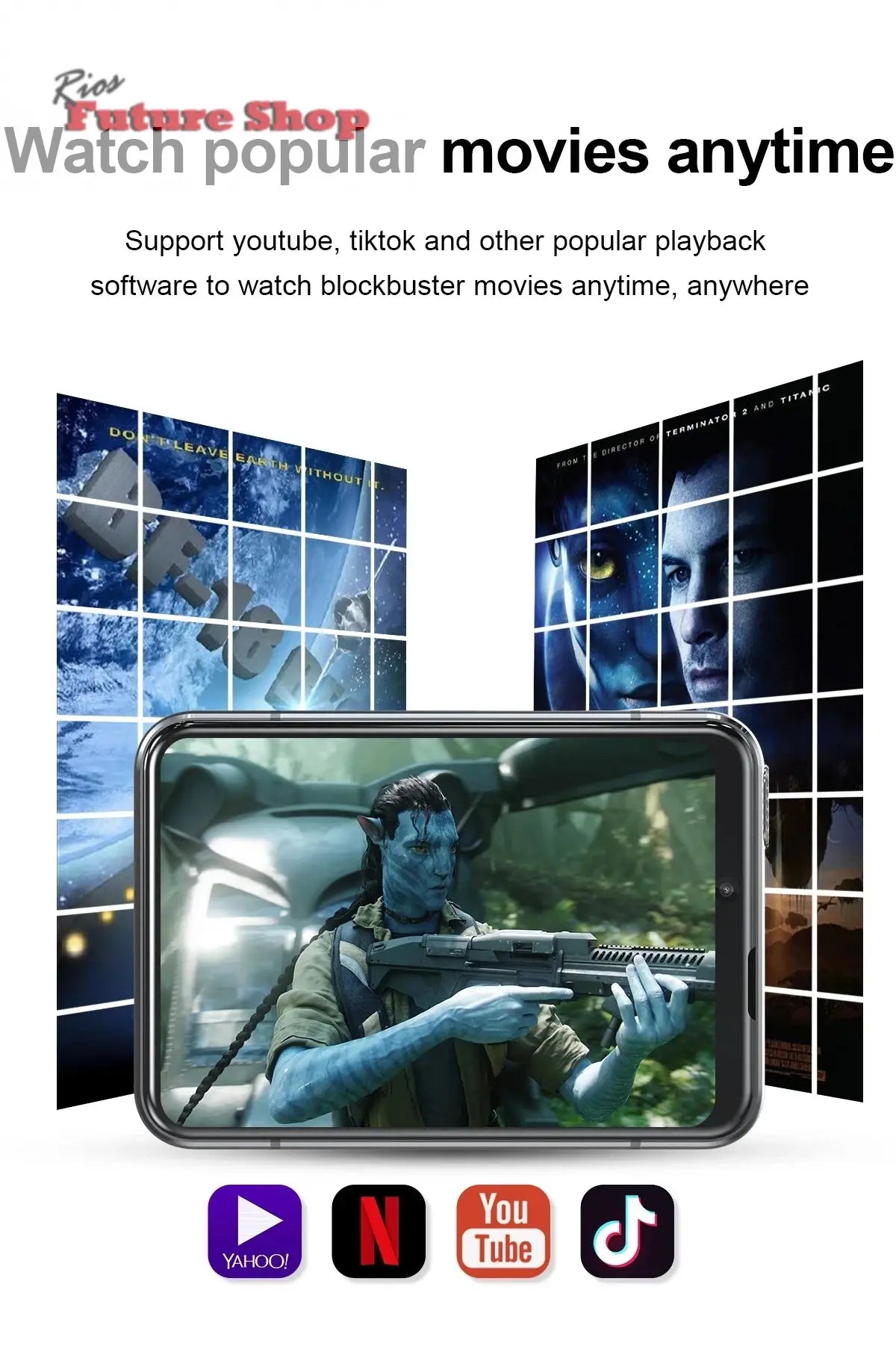 Smart Watch Phone 4G LTE Android 9 4+64GB Smartwatch 2.88" Screen Men Watch 2300mAh Dual Camera Face Unlock GPS WIFI - Rios Future Shop