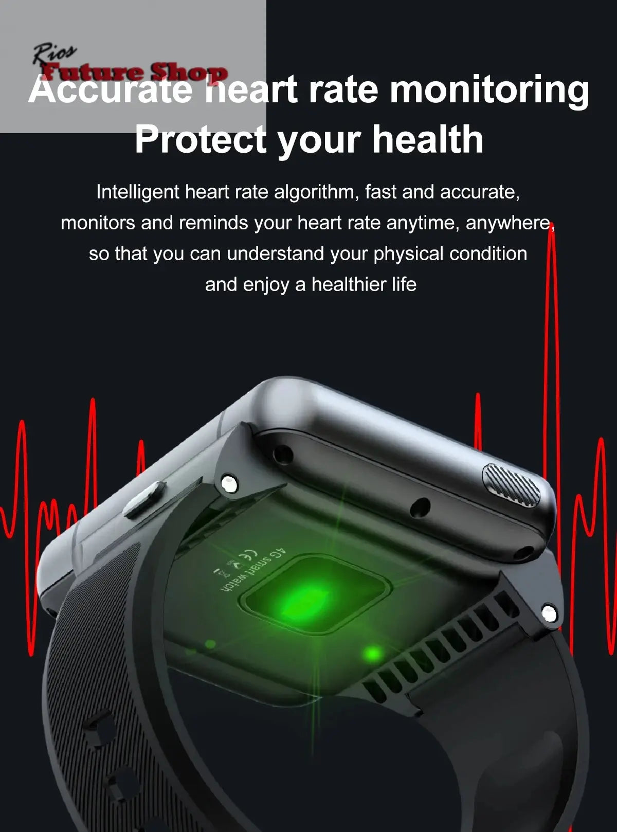 Smart Watch Phone 4G LTE Android 9 4+64GB Smartwatch 2.88" Screen Men Watch 2300mAh Dual Camera Face Unlock GPS WIFI - Rios Future Shop