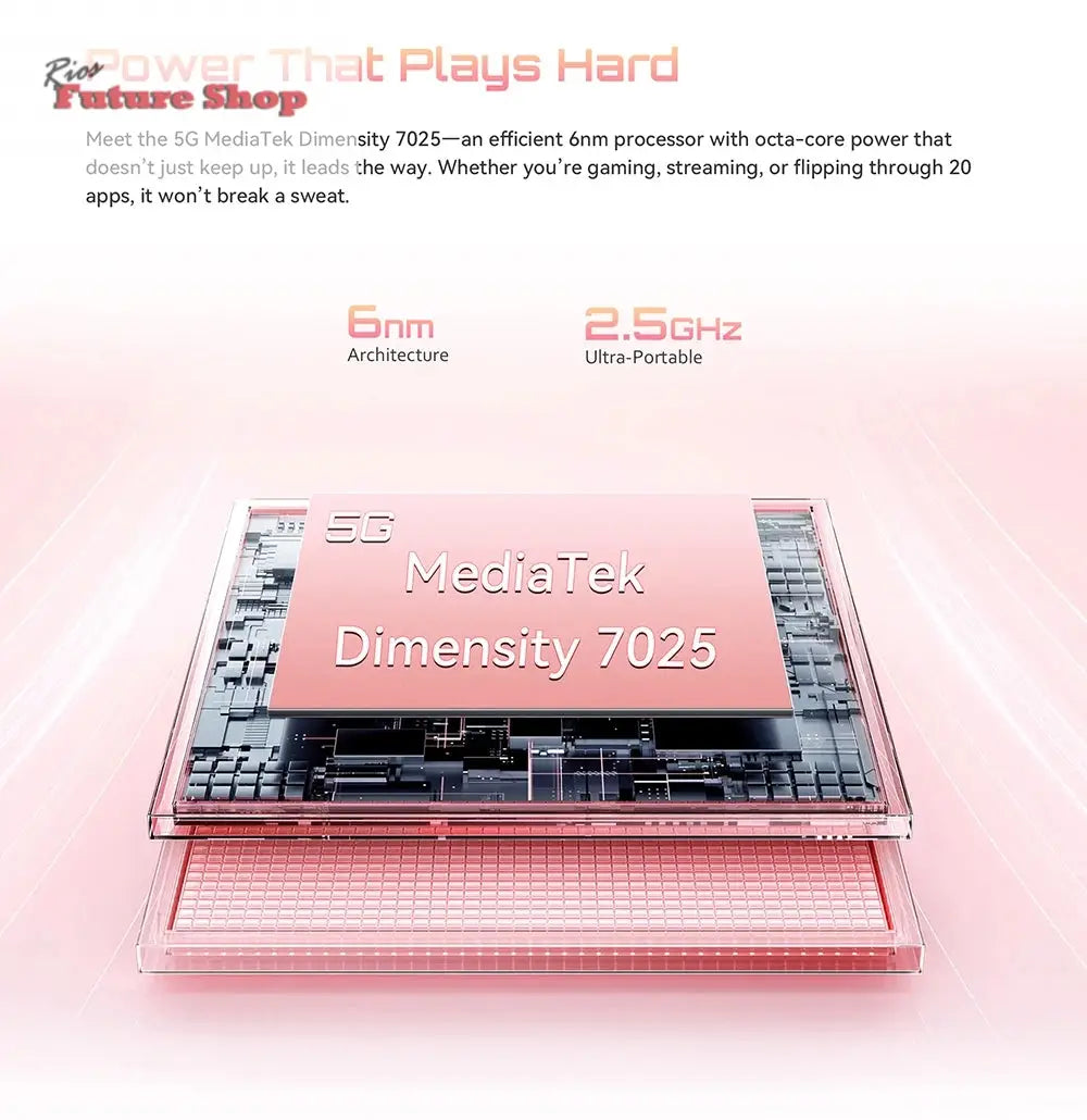 Smartphone 5G Cubot X100, Android 15, Dimensity 7025, 6nm, 2.5GHz,6.88-inch Screen,16GB(8+8),256GB, 64MP Camera, 5100mAh Battery - Rios Future Shop