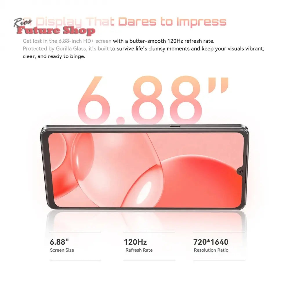 Smartphone 5G Cubot X100, Android 15, Dimensity 7025, 6nm, 2.5GHz,6.88-inch Screen,16GB(8+8),256GB, 64MP Camera, 5100mAh Battery - Rios Future Shop