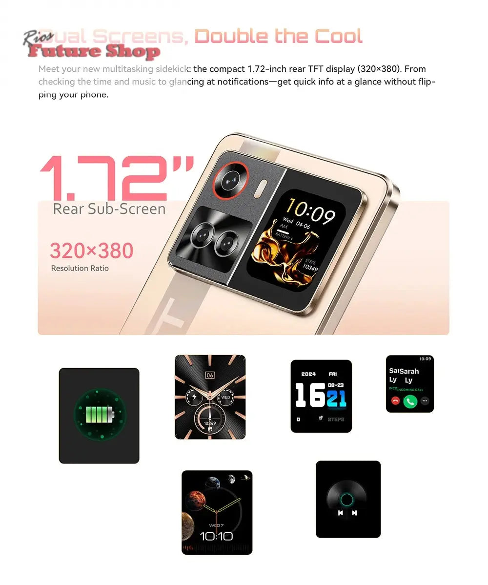 Smartphone 5G Cubot X100, Android 15, Dimensity 7025, 6nm, 2.5GHz,6.88-inch Screen,16GB(8+8),256GB, 64MP Camera, 5100mAh Battery - Rios Future Shop