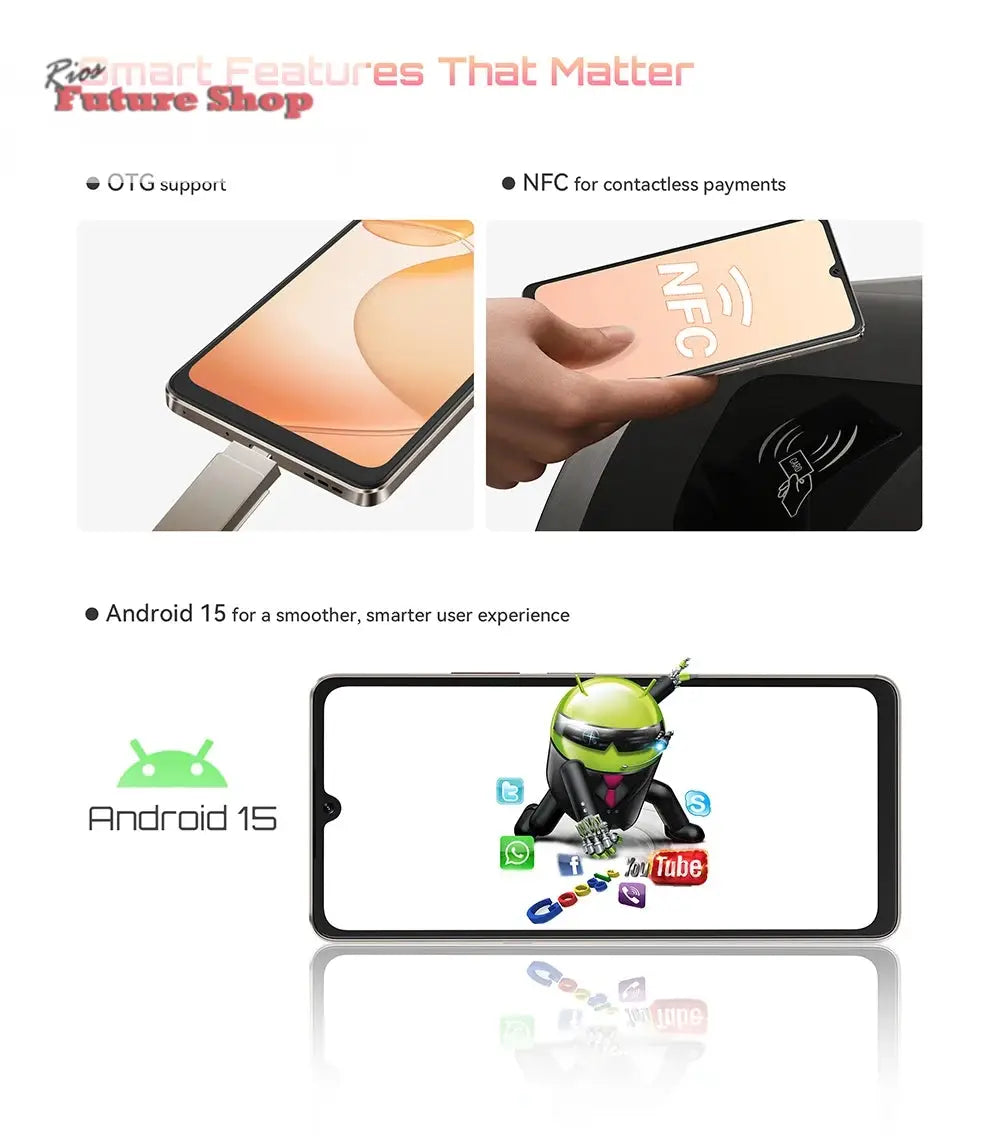 Smartphone 5G Cubot X100, Android 15, Dimensity 7025, 6nm, 2.5GHz,6.88-inch Screen,16GB(8+8),256GB, 64MP Camera, 5100mAh Battery - Rios Future Shop