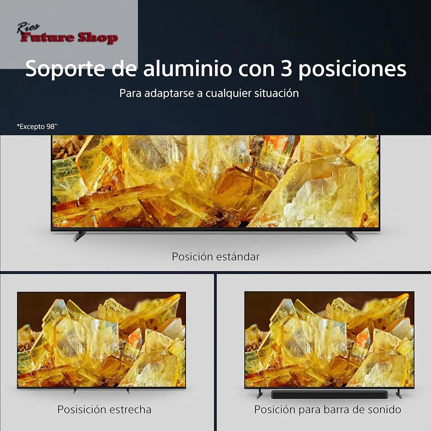 Sony BRAVIA XR-85X90L, 85 Pulgadas, TV Full Array LED, 4K HDR, Smart Google TV, Funciones Eco, Bravia Core, Menú Gaming para PlayStation5, Marco de Aluminio - Rios Future Shop