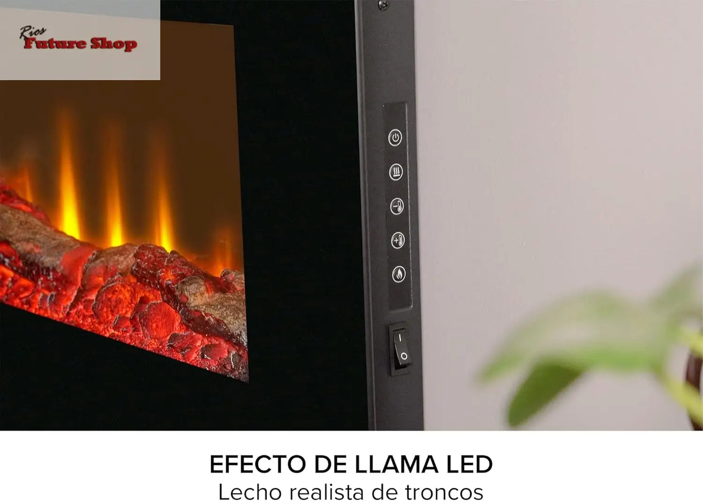 Sureflame WM-9331 - Chimenea eléctrica de pared con mando a distancia (107 cm), color negro - Rios Future Shop