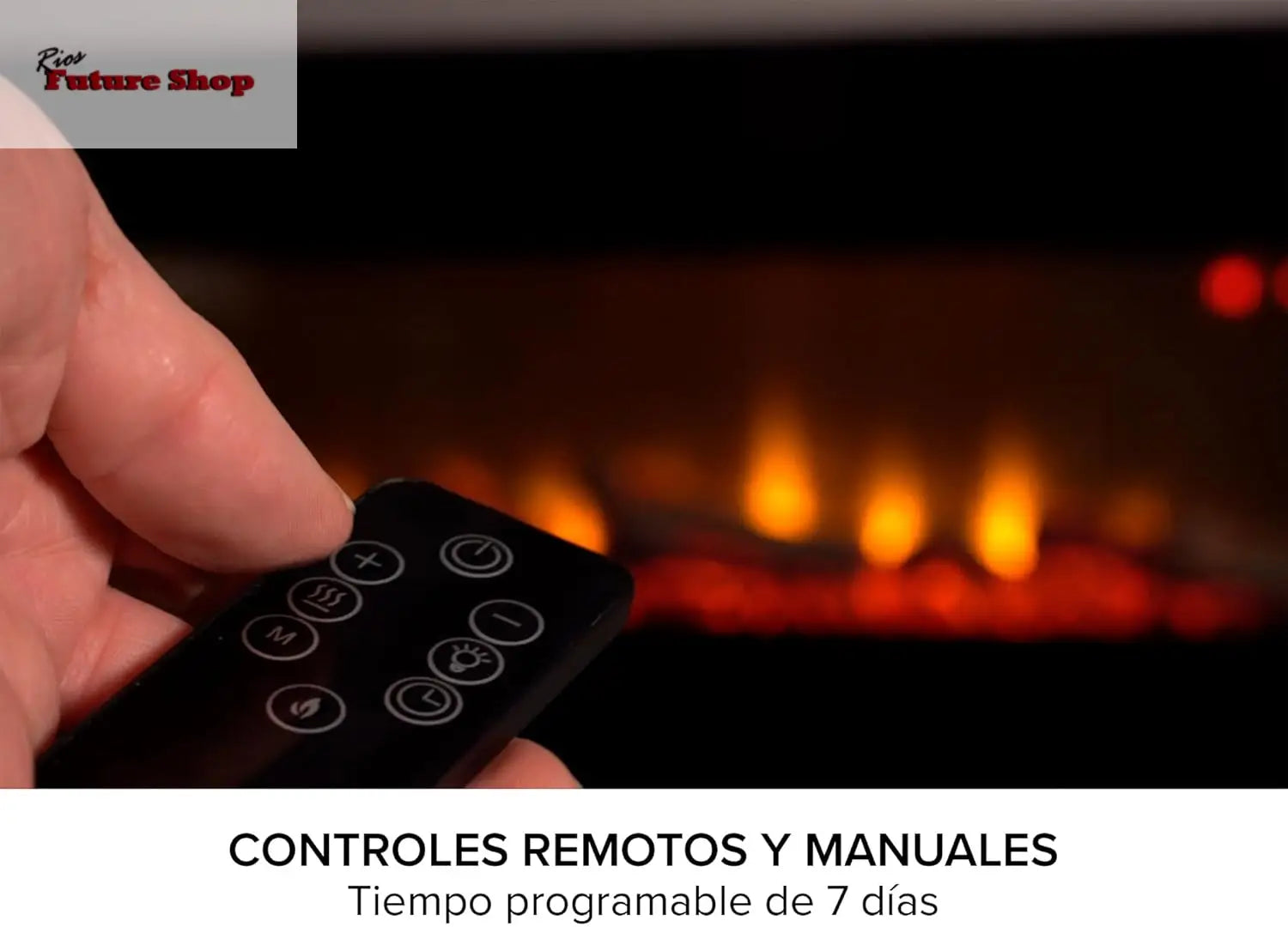 Sureflame WM-9331 - Chimenea eléctrica de pared con mando a distancia (107 cm), color negro - Rios Future Shop