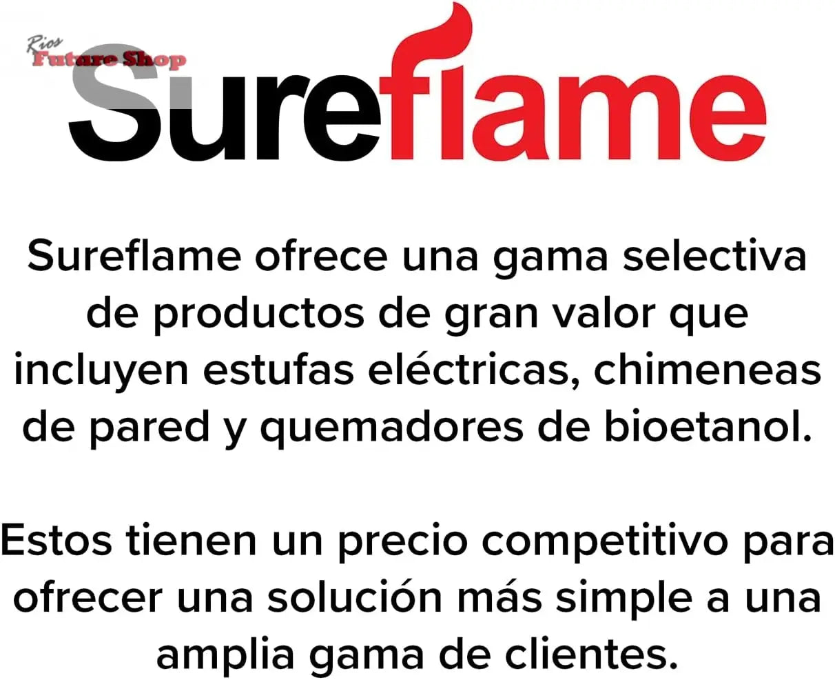 Sureflame WM-9331 - Chimenea eléctrica de pared con mando a distancia (107 cm), color negro - Rios Future Shop
