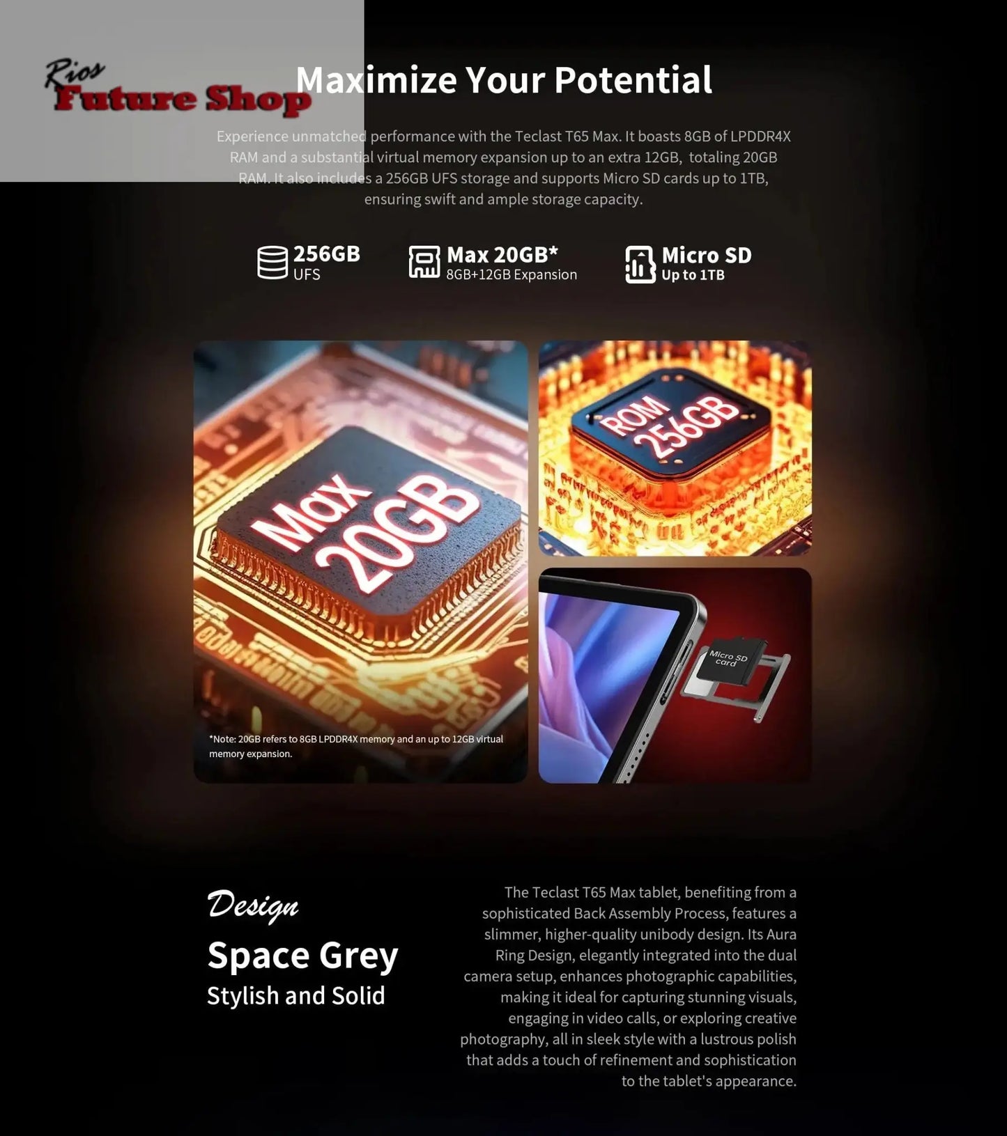T65 Max 13" HD Display Android 14 Tablet MediaTek Rios Future Shop