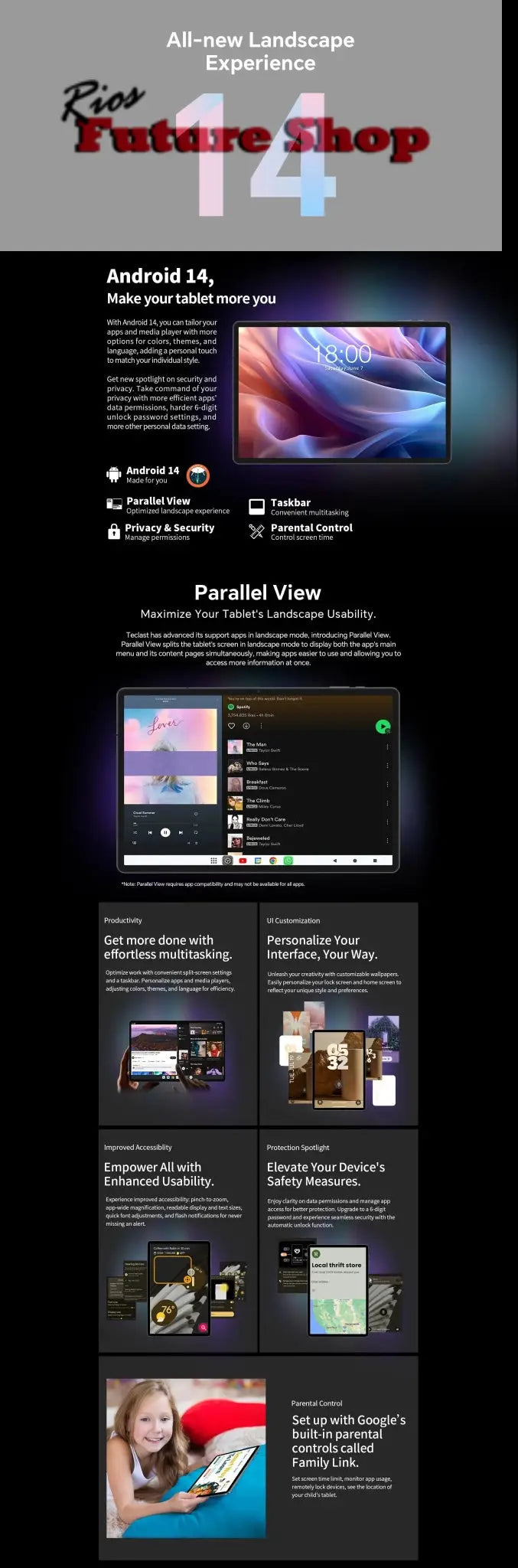 T65 Max 13" HD Display Android 14 Tablet MediaTek Rios Future Shop
