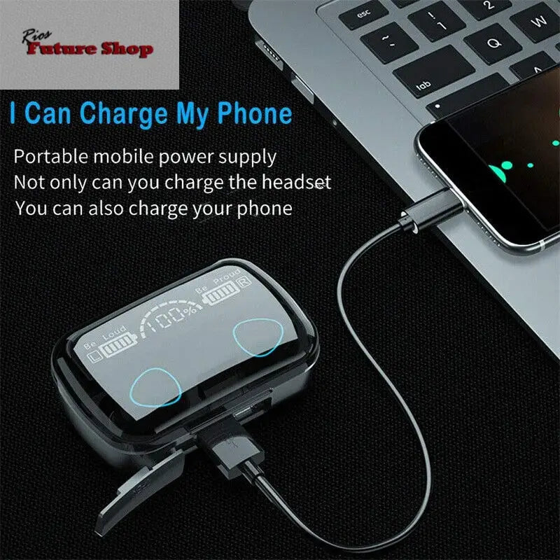 TWS Wireless 5.1 Waterproof Bluetooth Sports Earphones - Rios Future Shop