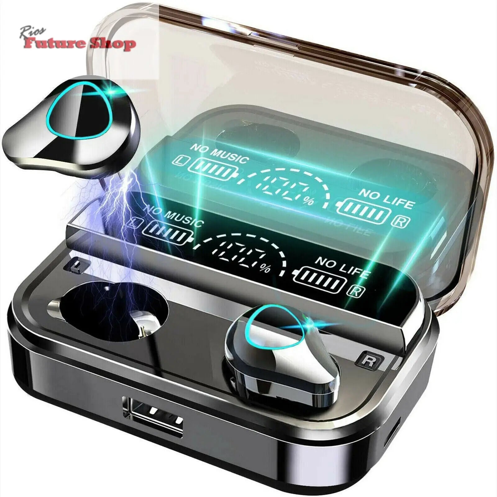 TWS Wireless 5.1 Waterproof Bluetooth Sports Earphones - Rios Future Shop