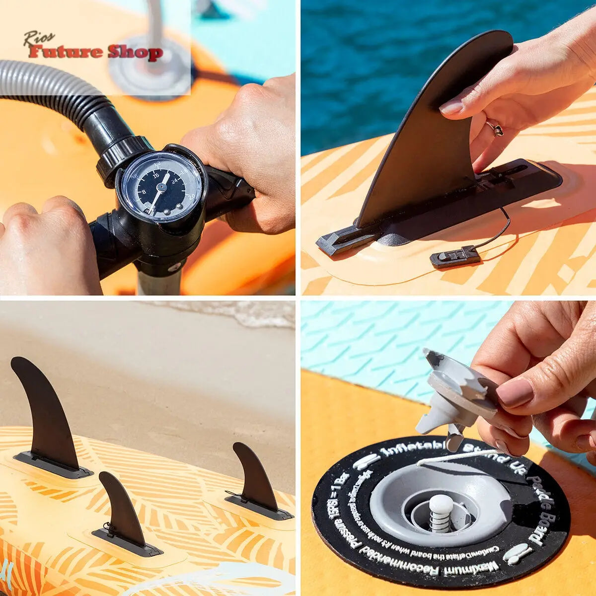 Tabla de Paddle Surf Hinchable 2 en 1 con Asiento y Accesorios Siros InnovaGoods 10'5" 320 cm Dropea