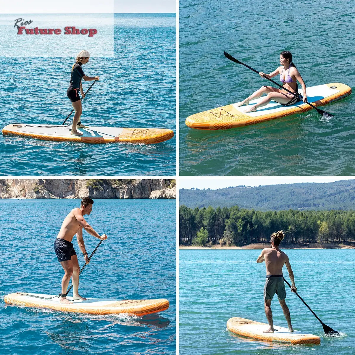 Tabla de Paddle Surf Hinchable 2 en 1 con Asiento y Accesorios Siros InnovaGoods 10'5" 320 cm Dropea