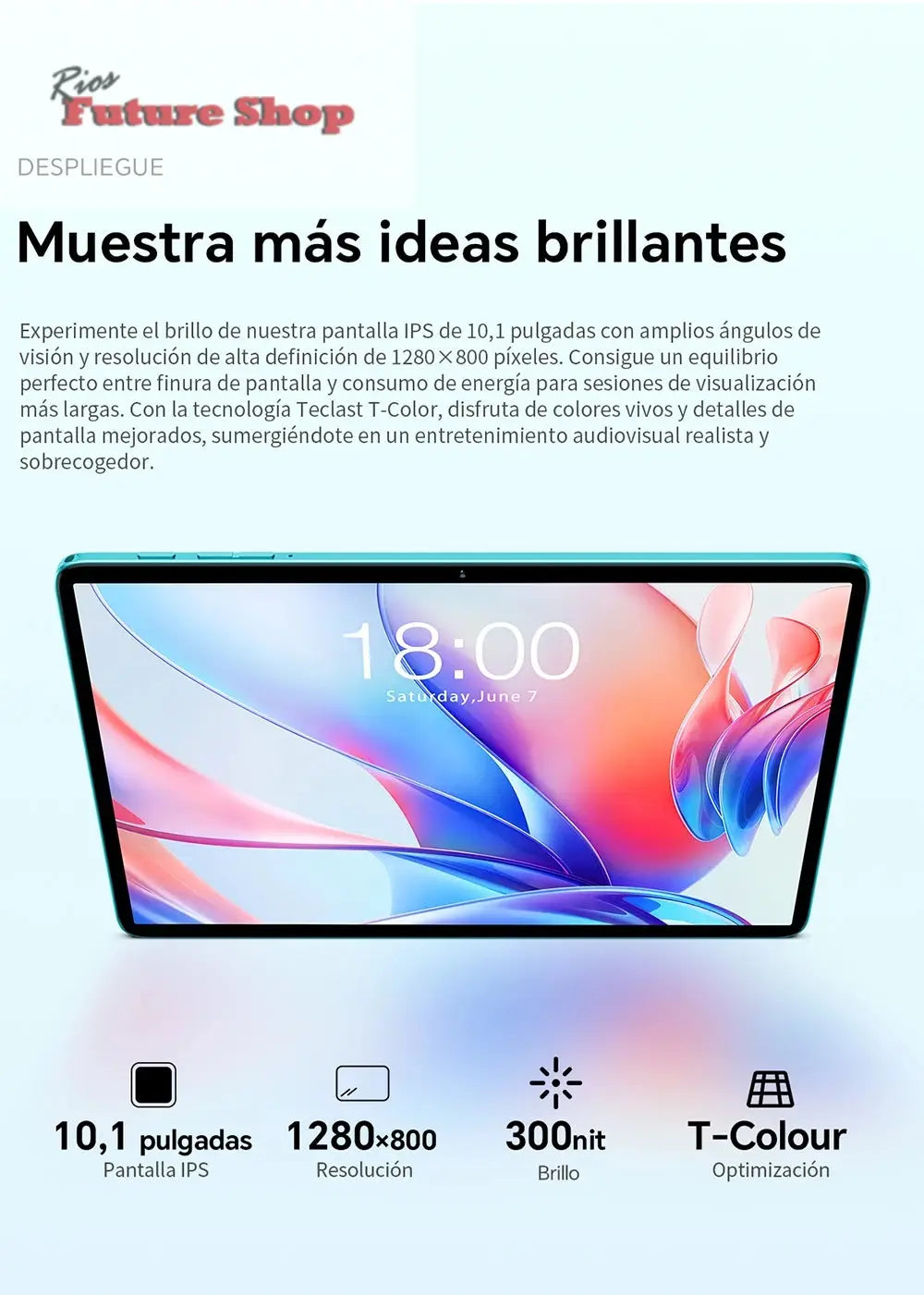 Teclast P30 Android 14 Tablet, 10.1 Inch, up to 12Gb Ram, 128Gb Rom, 1280X800 Ips, Unisoc T606, 8 Cores, 6000 Mah - Rios Future Shop