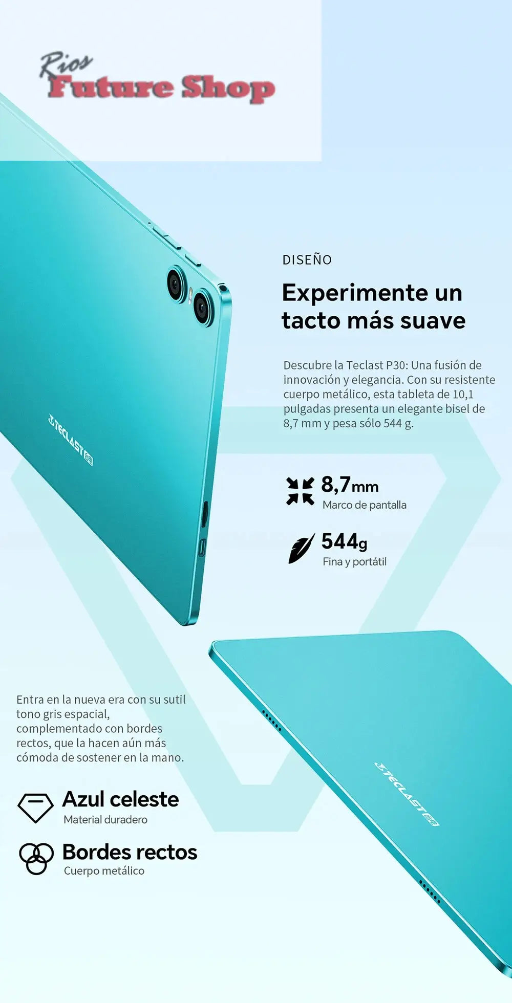 Teclast P30 Android 14 Tablet, 10.1 Inch, up to 12Gb Ram, 128Gb Rom, 1280X800 Ips, Unisoc T606, 8 Cores, 6000 Mah - Rios Future Shop