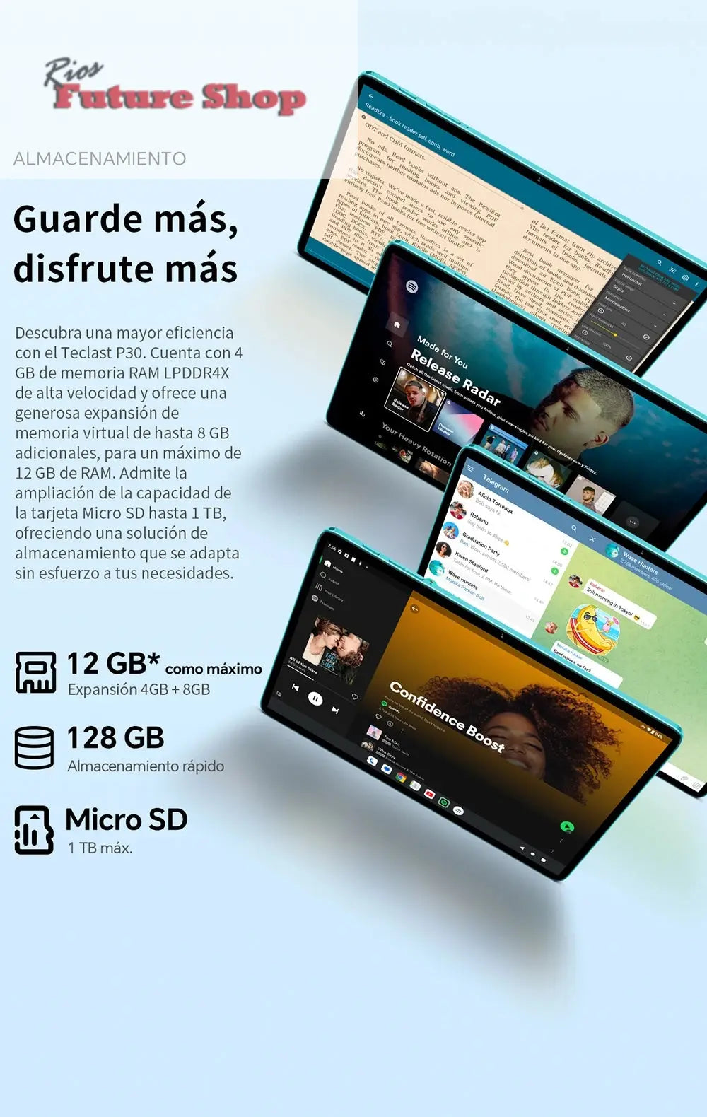 Teclast P30 Android 14 Tablet, 10.1 Inch, up to 12Gb Ram, 128Gb Rom, 1280X800 Ips, Unisoc T606, 8 Cores, 6000 Mah - Rios Future Shop