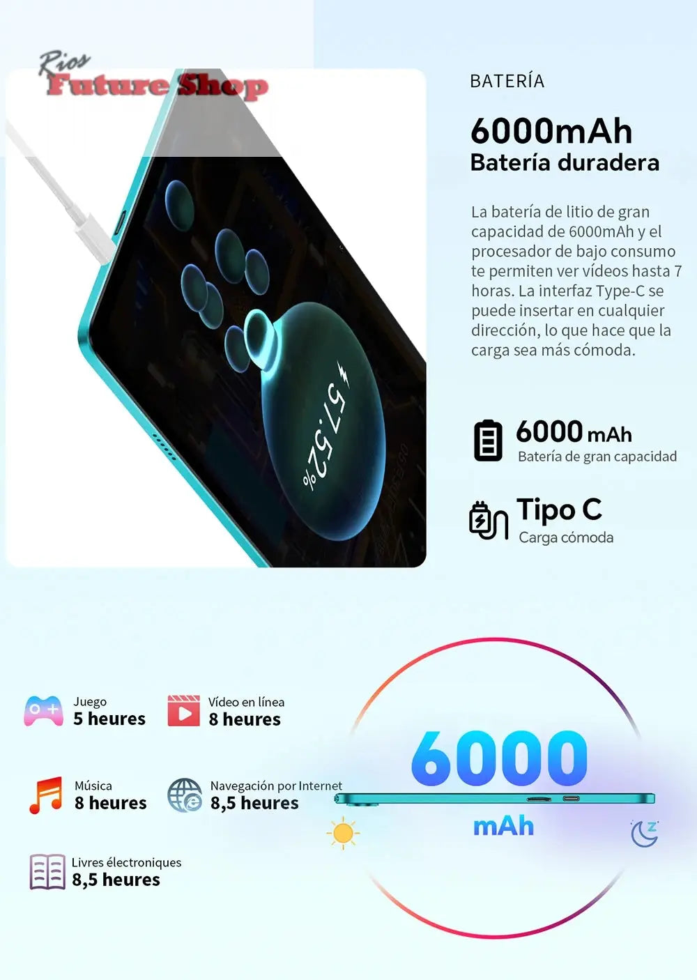 Teclast P30 Android 14 Tablet, 10.1 Inch, up to 12Gb Ram, 128Gb Rom, 1280X800 Ips, Unisoc T606, 8 Cores, 6000 Mah - Rios Future Shop