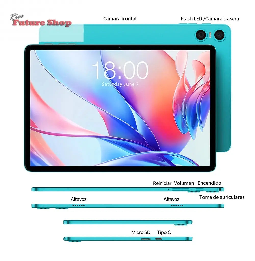 Teclast P30 Android 14 Tablet, 10.1 Inch, up to 12Gb Ram, 128Gb Rom, 1280X800 Ips, Unisoc T606, 8 Cores, 6000 Mah - Rios Future Shop