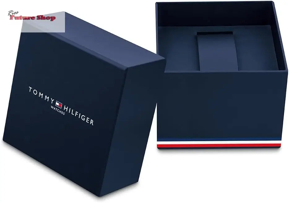 Tommy Hilfiger Relógio analógico multifuncional de quartzo para homens com correia de silicone, aço inoxidável ou couro, subesferas para dia e data, resistente à água até 5ATM. - Rios Future Shop