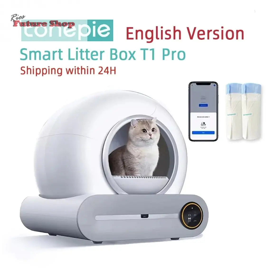 Tonepie 65L Automatic Smart Cat Litter Box Self Cleaning - Rios Future Shop