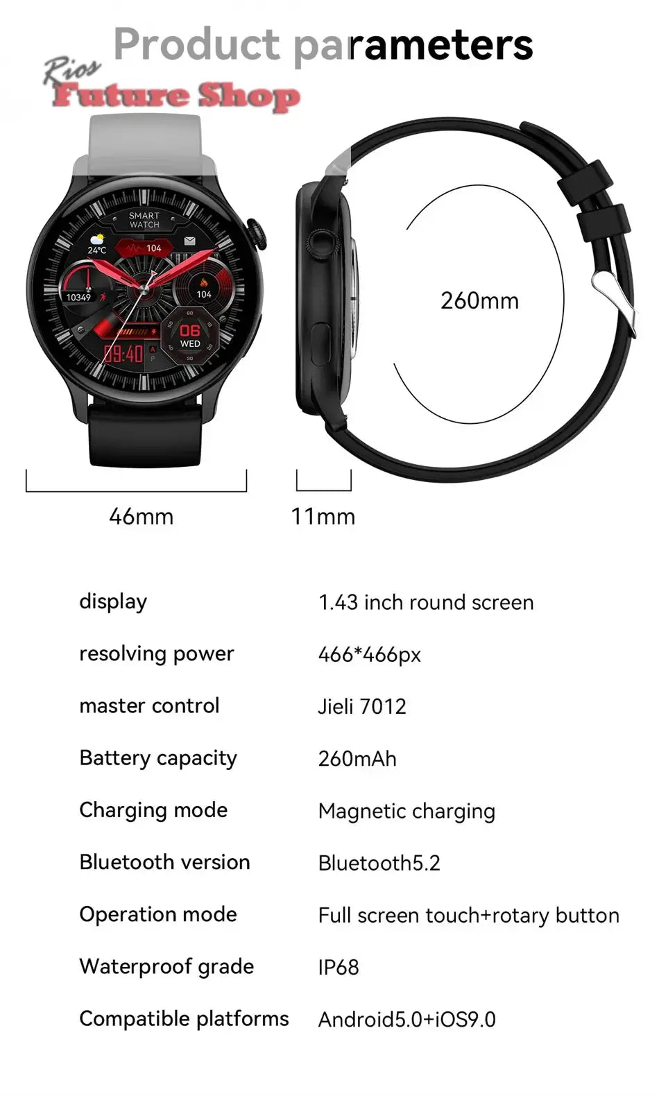 True AMOLED Sports Smart Watch - Rios Future Shop