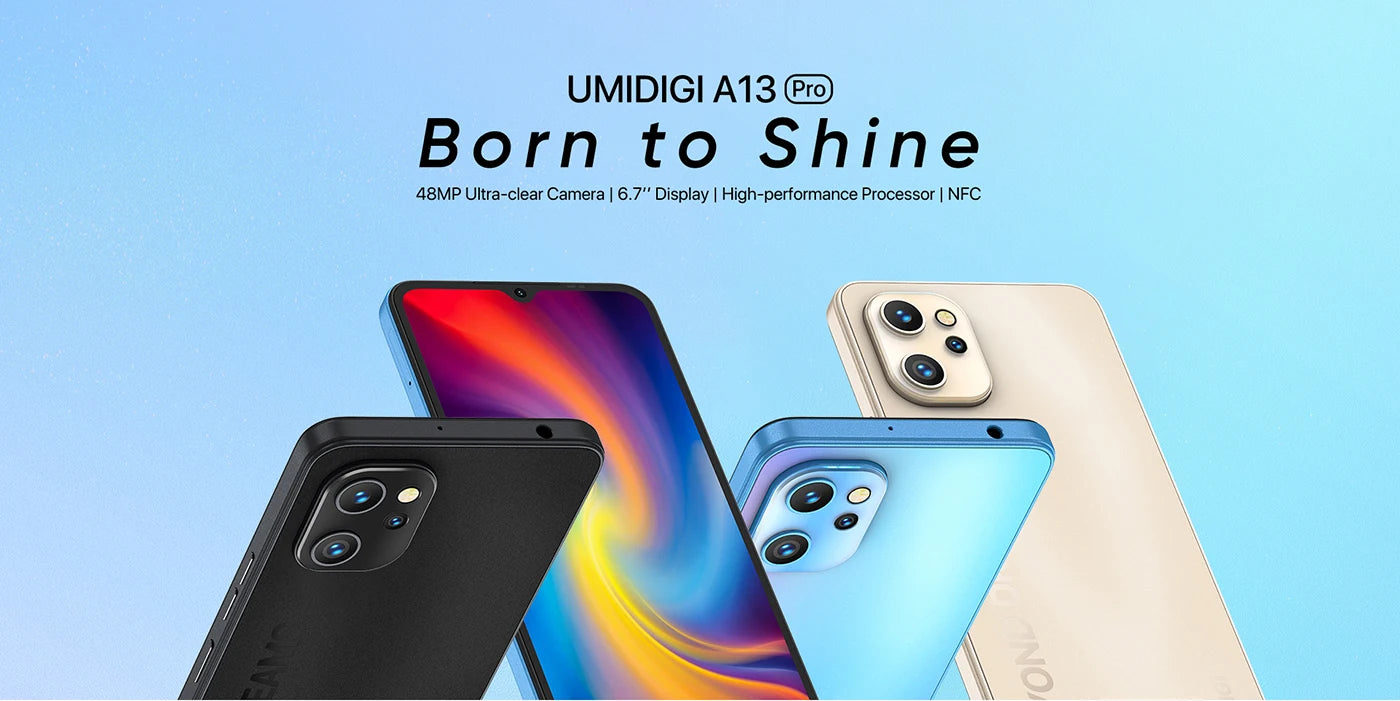 UMIDIGI A13 Pro Android Smartphone NFC 48MP AI Triple Camera 6GB 128GB 6.7" Full Display 5150mAh Global Version Cellphone