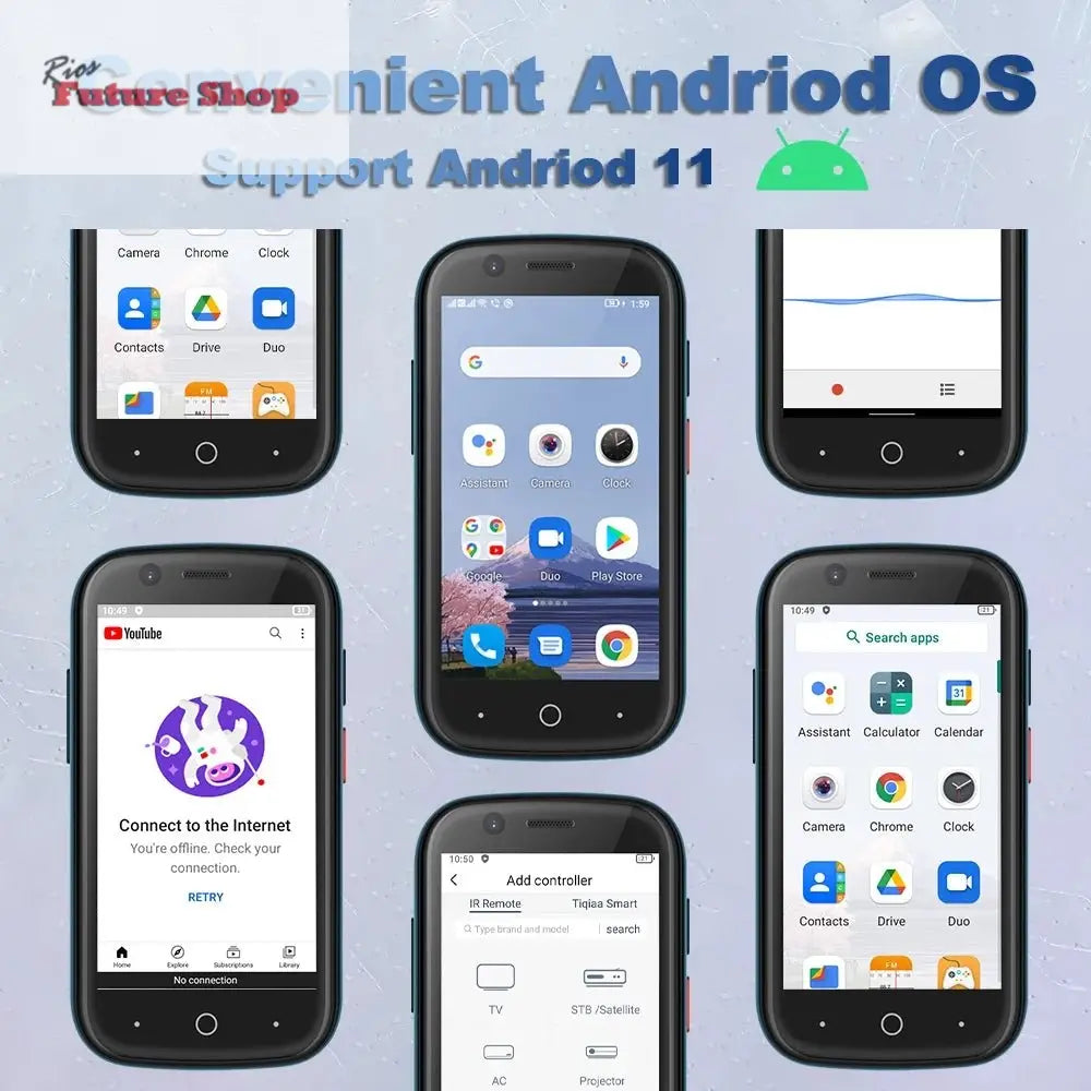 Unihertz Jelly 2 4 inch Mini Smartphone Android 11 Helio P60 Octa Core Unlocked 6GB 128GB NFC Cellphone 16MP Infrared Phone - Rios Future Shop