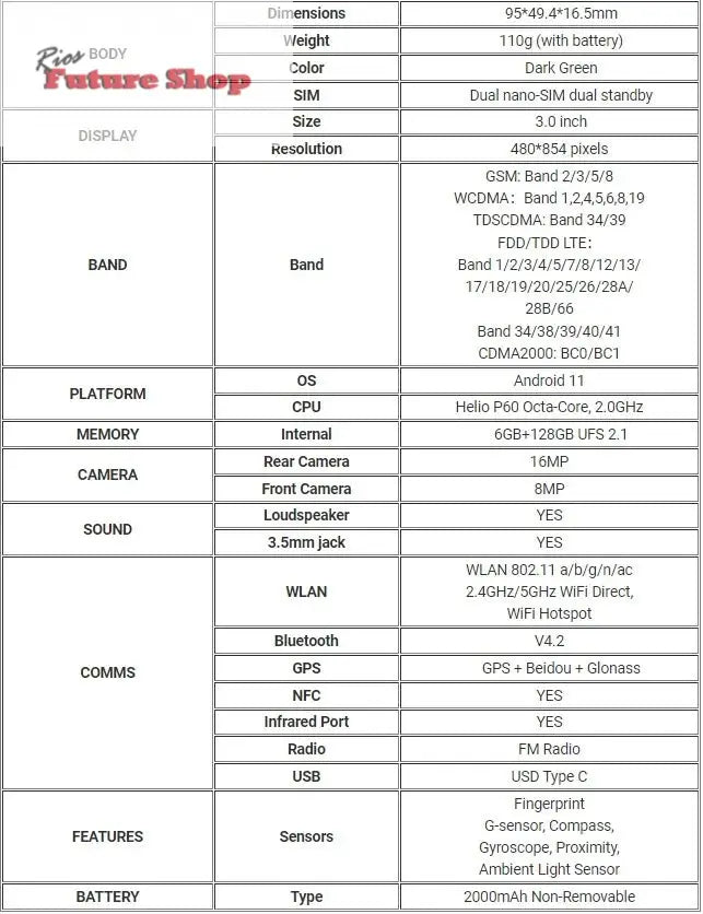 Unihertz Jelly 2 4 inch Mini Smartphone Android 11 Helio P60 Octa Core Unlocked 6GB 128GB NFC Cellphone 16MP Infrared Phone - Rios Future Shop