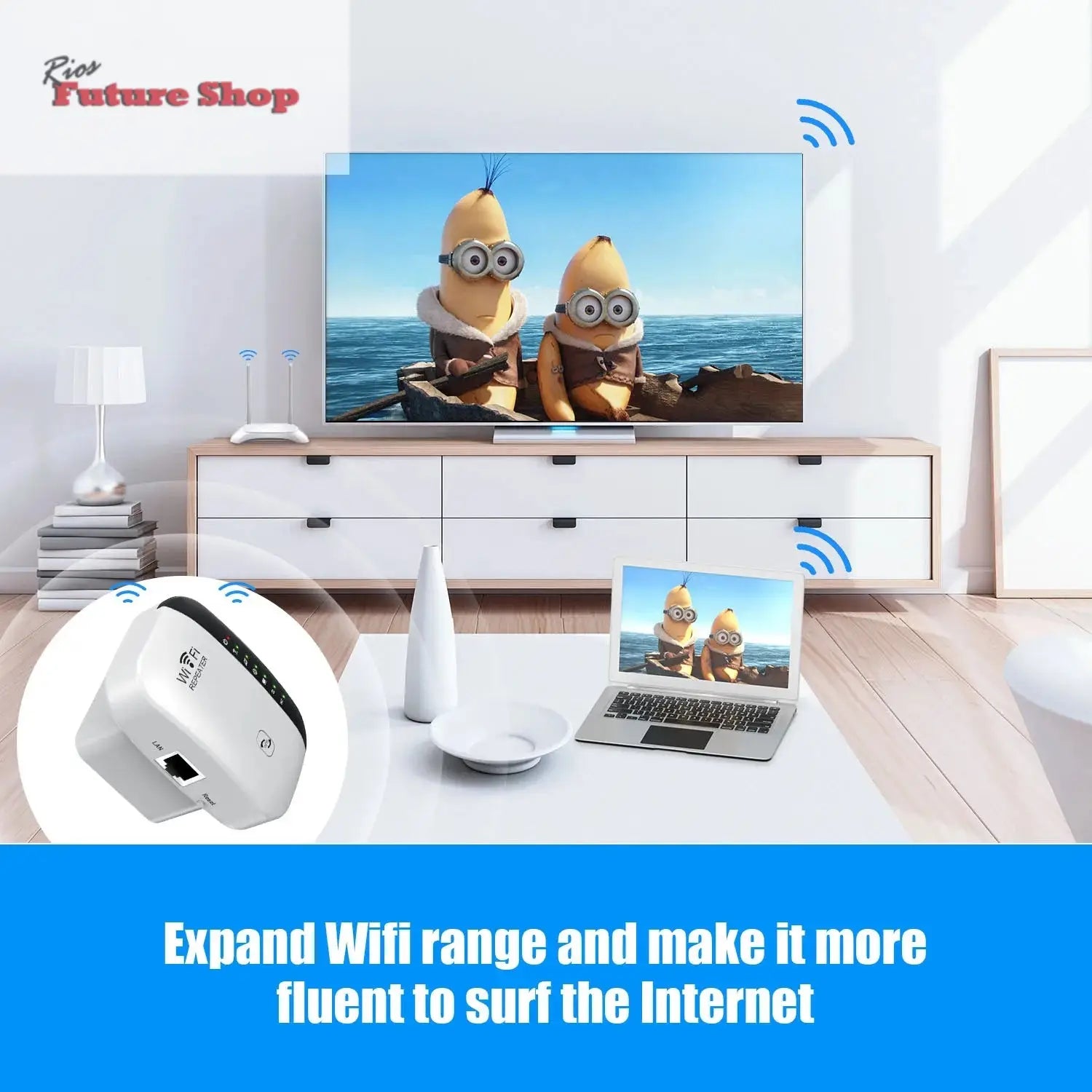 Wireless WiFi Repeater 300Mbps WiFi Extender Amplifier - Rios Future Shop
