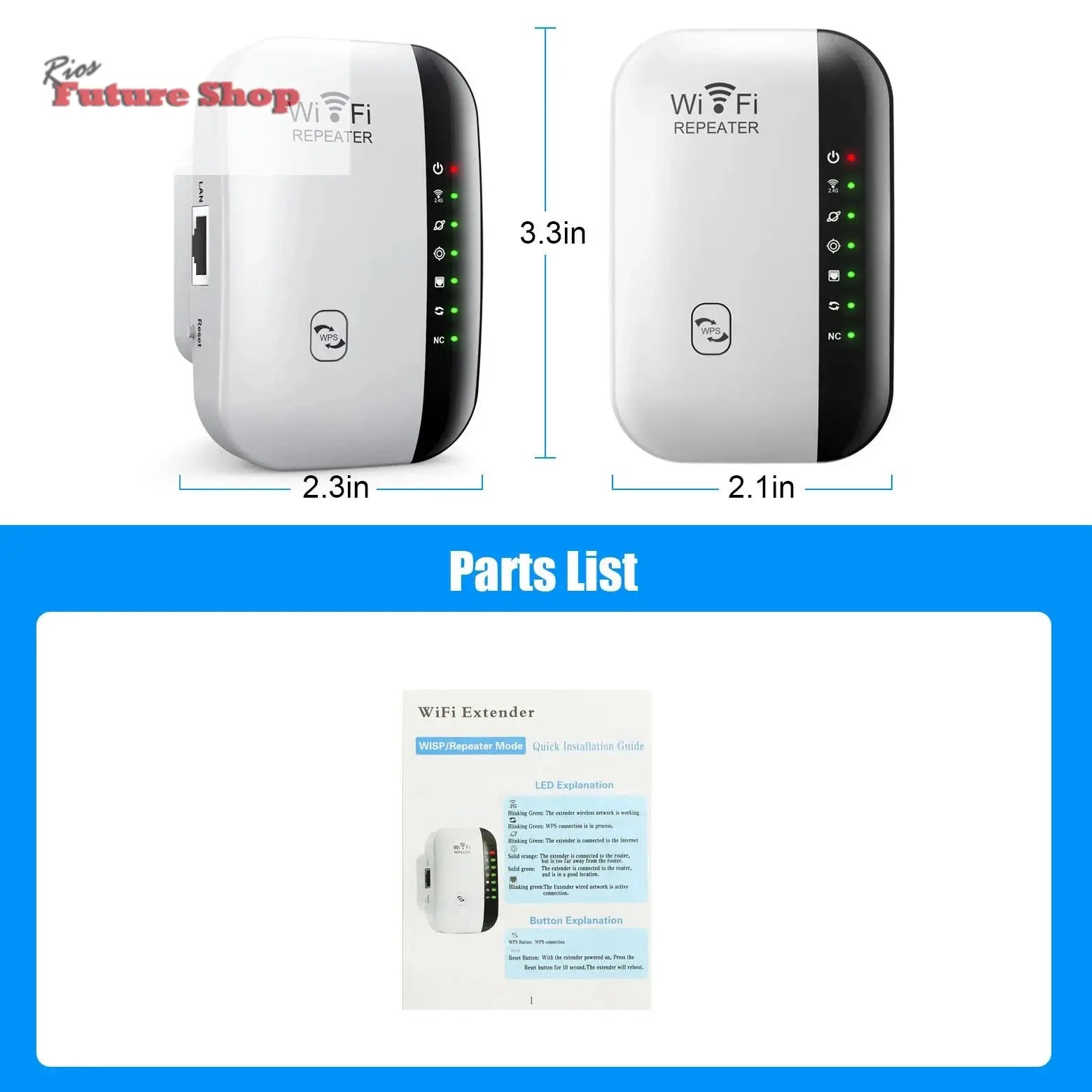 Wireless WiFi Repeater 300Mbps WiFi Extender Amplifier - Rios Future Shop