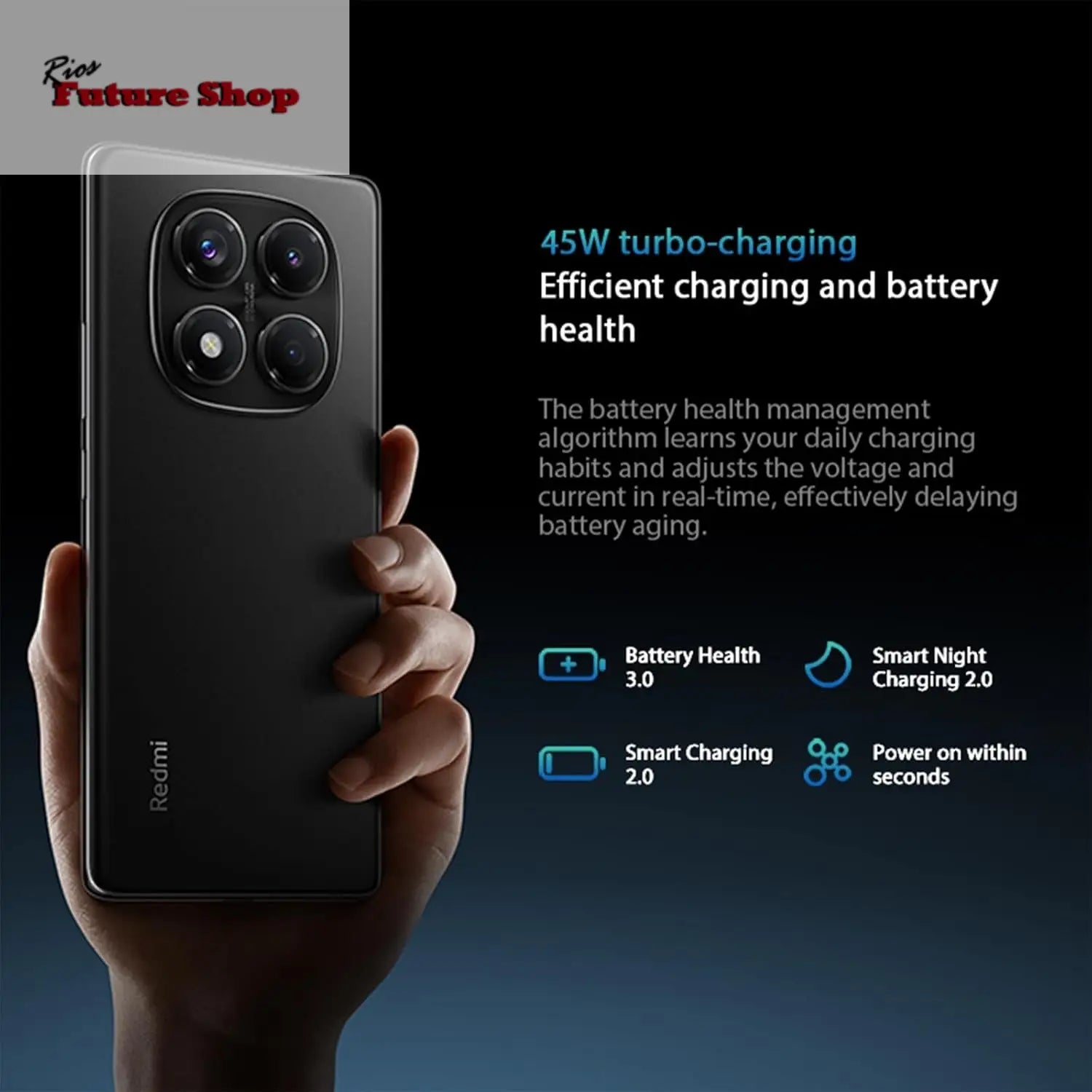 XIAOMI Redmi Note 14 Pro Smartphone de 8+256 GB, ecrã de 6,67" AMOLED FHD+ 120Hz, MediaTek Helio G100-Ultra, câmara de 200 MP, TurboCharge 45W, 5500 mAh, carregador não incluído Indo, roxo (Versão ES) - Rios Future Shop