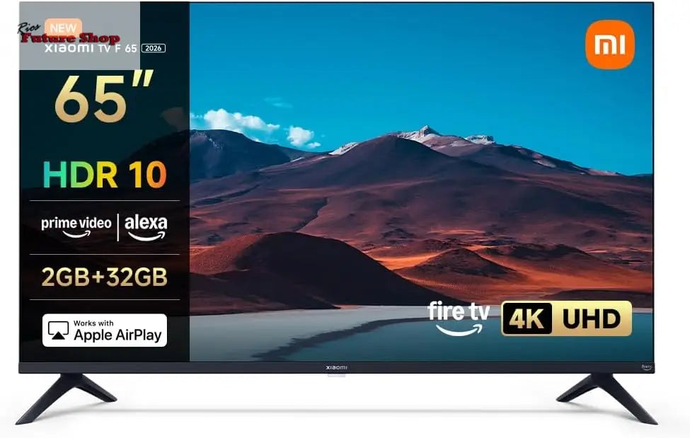 XIAOMI TV F 65, 65 Pulgadas (165 cm), 4K UHD, Smart TV, Fire TV, Control por Voz Alexa, HDR10, MEMC, Modo Game Boost 120Hz,2GB+32GB, Compatible con Apple AirPlay, 2025 - Rios Future Shop