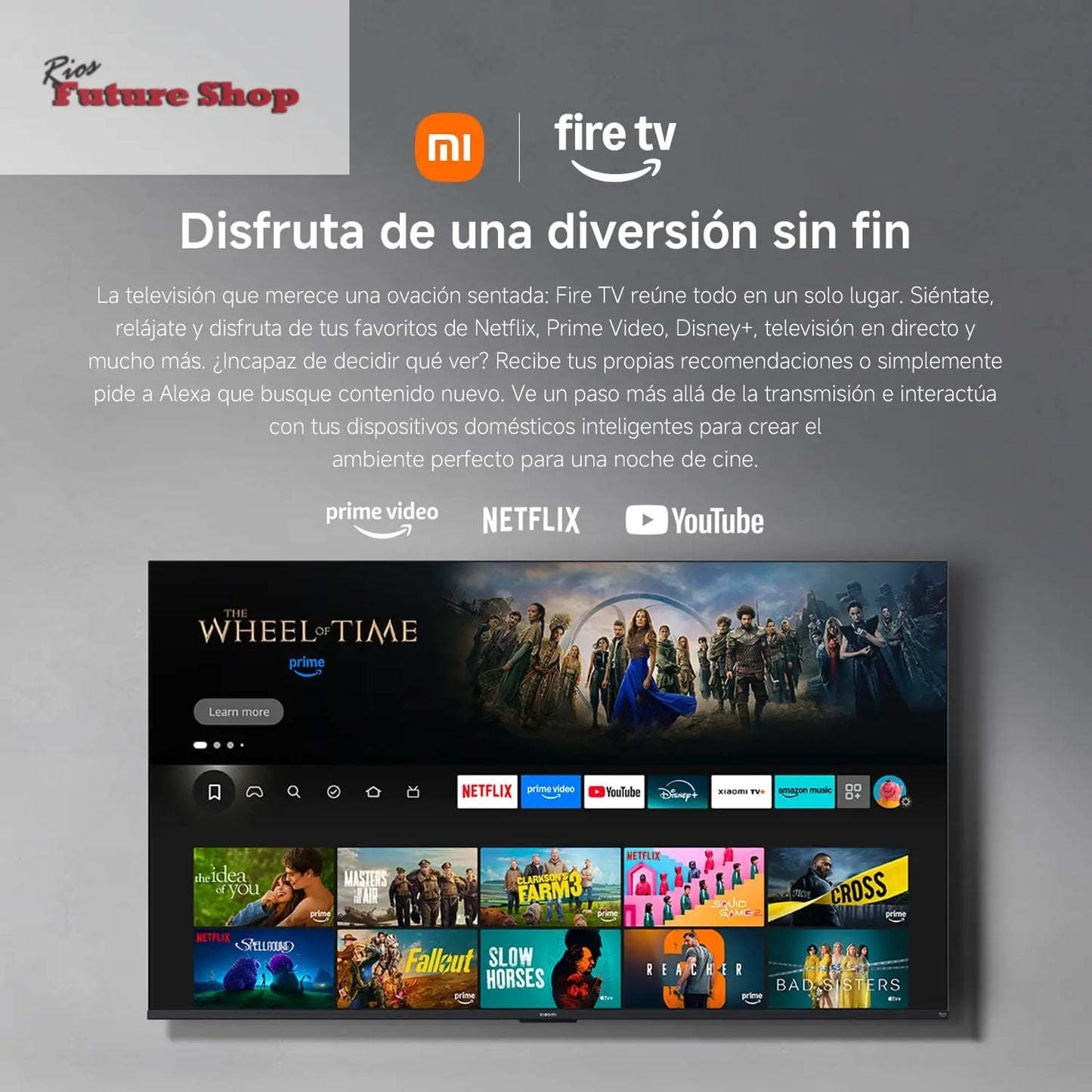 XIAOMI TV F 65, 65 Pulgadas (165 cm), 4K UHD, Smart TV, Fire TV, Control por Voz Alexa, HDR10, MEMC, Modo Game Boost 120Hz,2GB+32GB, Compatible con Apple AirPlay, 2025 - Rios Future Shop