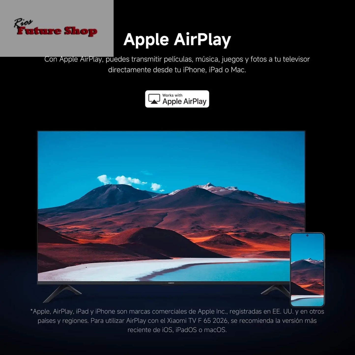 XIAOMI TV F 65, 65 Pulgadas (165 cm), 4K UHD, Smart TV, Fire TV, Control por Voz Alexa, HDR10, MEMC, Modo Game Boost 120Hz,2GB+32GB, Compatible con Apple AirPlay, 2025 - Rios Future Shop