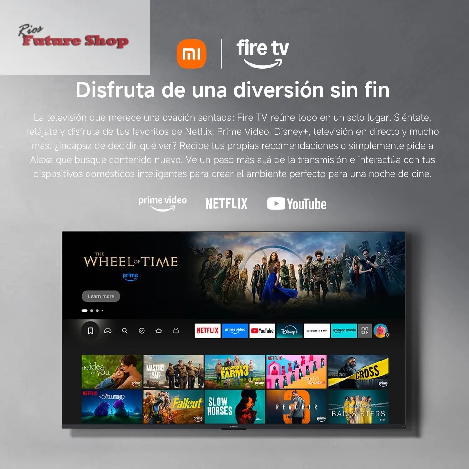 XIAOMI TV F Pro 75, 75 Pulgadas (190 cm), 4K UHD QLED, Smart TV, Fire TV, Control por Voz Alexa, HDR10+, Modo Game Boost 120Hz, MEMC, 2GB+32GB, Compatible con Apple AirPlay, 2025 - Rios Future Shop