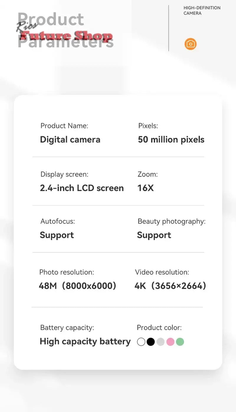 Xiaomi 4K Digital Camera 50MP 16X - Rios Future Shop