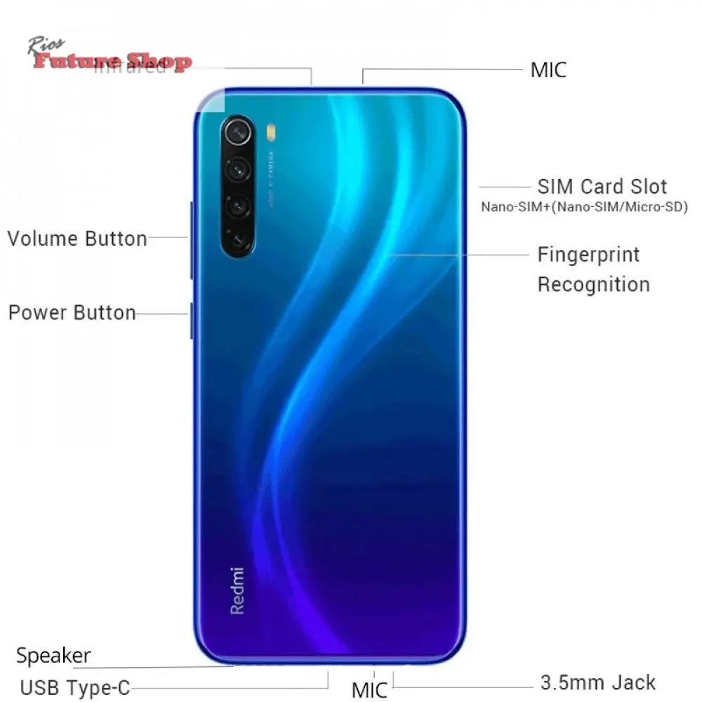 Xiaomi Redmi Note 8 4G Smartphone with Phone Case Android Global Firmware - Rios Future Shop
